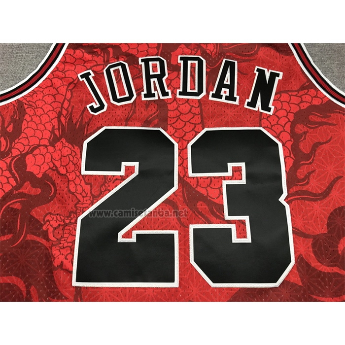 Camiseta Chicago Bulls Michael Jordan #23 Asian Heritage Throwback 1997-98 Rojo